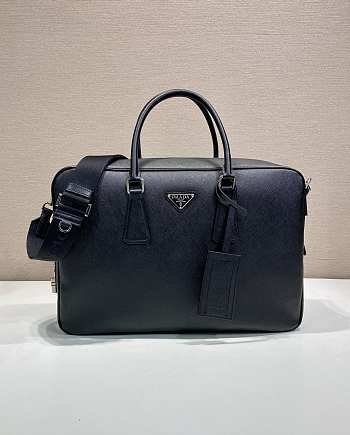 Okify Prada Black Briefcase 2VE028 40x27x10.5cm