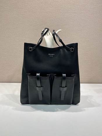 Okify Prada Large Black Leather Tote Bag 1BC293 39x33cm 
