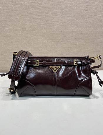 Okify Prada Bonnie Bag Dark Burgundy 1BA215 26x14x12cm