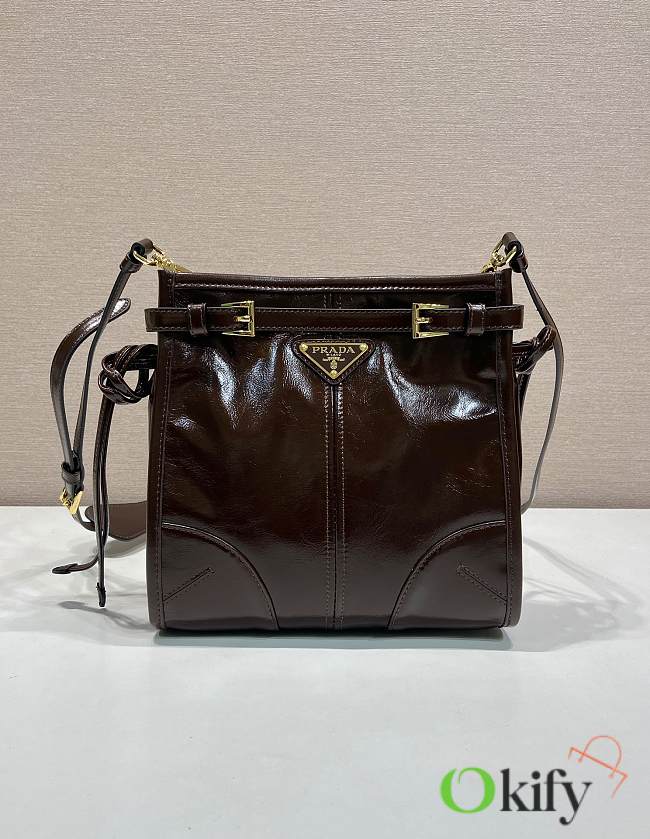 Okify Prada Bonnie Mini Bag Brown 1BA229 20x19.5x8cm - 1