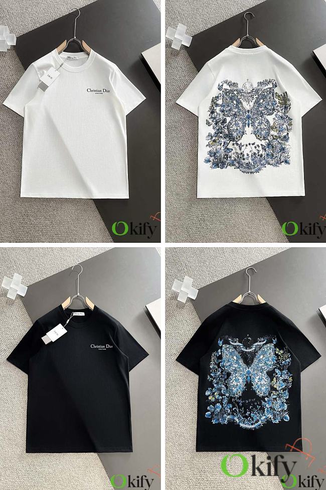 Okify Dior White/ Black T-shirt 14665 - 1