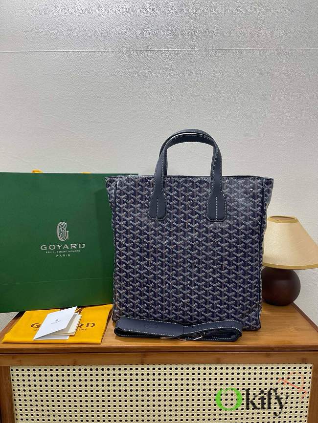 Okify Goyard Voltaire Bag Dark Blue 38x37.5x13cm - 1