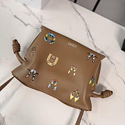 Okify Loewe Small Flamenco Cats Clutch Bag Brown 23x18x9cm - 3