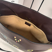 Okify Loewe Medium Flamenco Cats Clutch Bag Dark Brown 30x24.5x10.5cm - 3