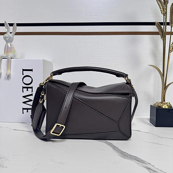 Okify Loewe Featherlight Puzzle Bag Dark Brown 24x16.5x10.5cm