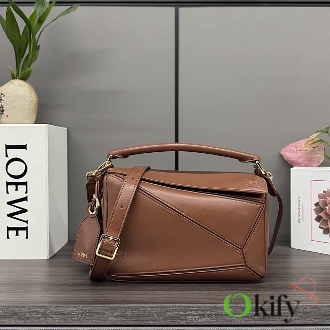 Okify Loewe Featherlight Puzzle Bag Brick Orange 24x16.5x10.5cm - 1