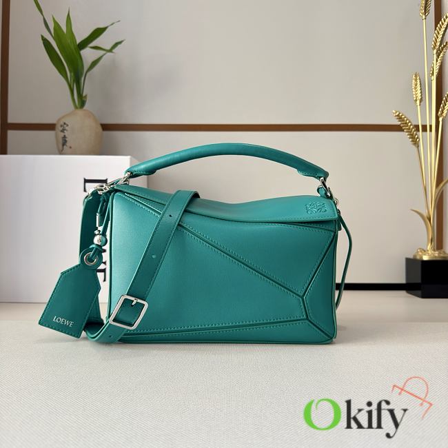 Okify Loewe Featherlight Puzzle Bag Teal Green 24x16.5x10.5cm - 1