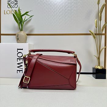 Okify Loewe Featherlight Puzzle Bag Dark Red 24x16.5x10.5cm