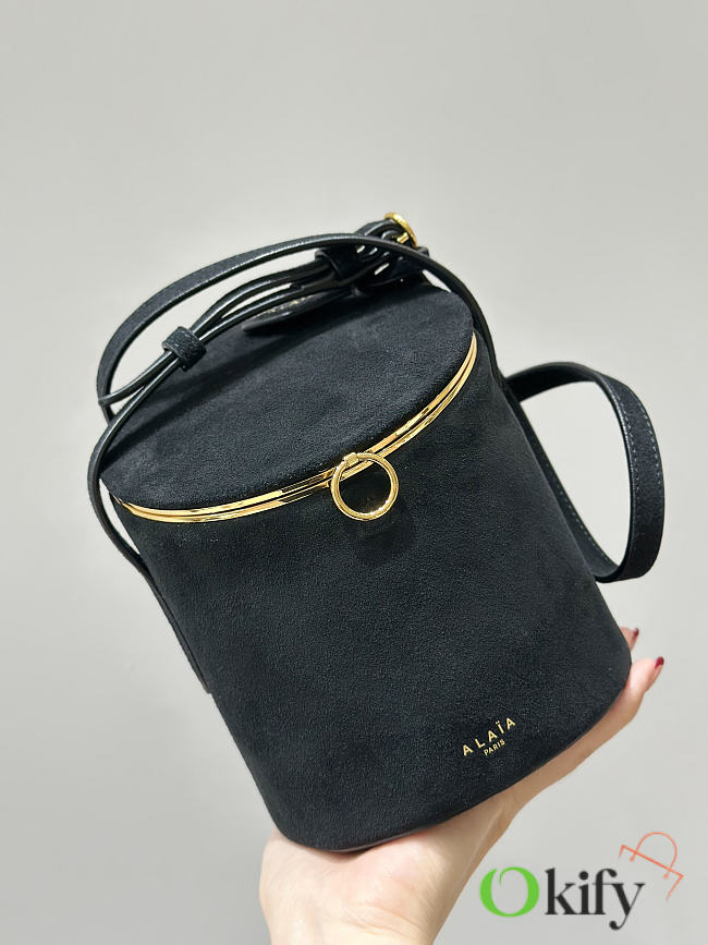 Okify Alaia La Canette Bag Black Suede 16x13x13cm - 1