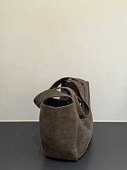 Okify YSL Bea Tote Bag Gray Suede 50x28x18cm - 5