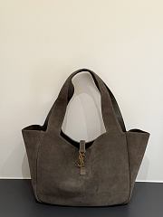 Okify YSL Bea Tote Bag Gray Suede 50x28x18cm - 1