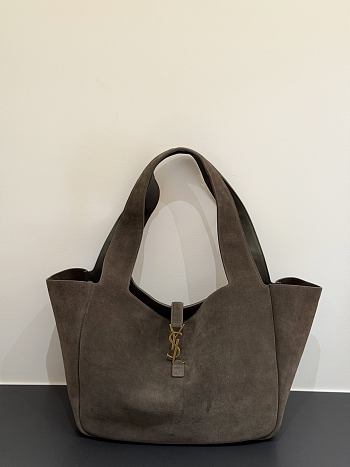 Okify YSL Bea Tote Bag Gray Suede 50x28x18cm