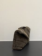 Okify YSL LouLou Puffer Bag Dark Brown Suede 23x15.5x8.5cm - 6