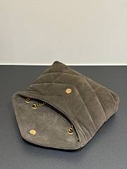 Okify YSL LouLou Puffer Bag Dark Brown Suede 23x15.5x8.5cm - 2