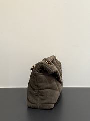 Okify YSL LouLou Puffer Bag Dark Brown Suede 29x17x11cm - 2