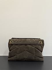 Okify YSL LouLou Puffer Bag Dark Brown Suede 29x17x11cm - 6