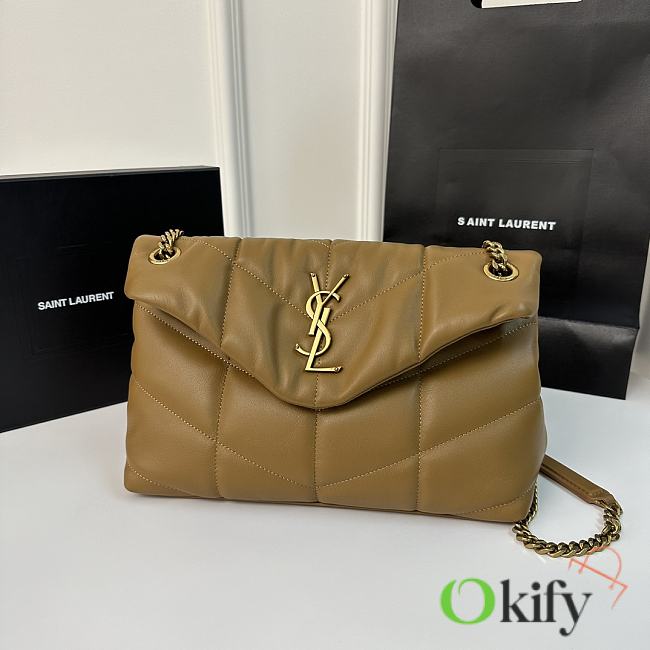 Okify YSL Loulou Puffer Medium Bag Brown Lambskin 29x17x11cm - 1