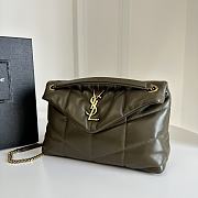 Okify YSL Loulou Puffer Medium Bag Dark Green Olive Lambskin 29x17x11cm - 6