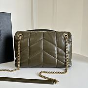 Okify YSL Loulou Puffer Medium Bag Dark Green Olive Lambskin 29x17x11cm - 3