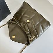 Okify YSL Loulou Puffer Medium Bag Dark Green Olive Lambskin 29x17x11cm - 2