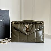 Okify YSL Loulou Puffer Medium Bag Dark Green Olive Lambskin 29x17x11cm - 1