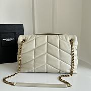 Okify YSL Loulou Puffer Large Bag White Lambskin Gold Hardware 35x23x13.5cm  - 5
