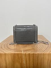 Okify YSL Sunset Bag Gray Crocodile Silver Hardware 22x16x8cm  - 4