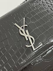 Okify YSL Sunset Bag Gray Crocodile Silver Hardware 22x16x8cm  - 2