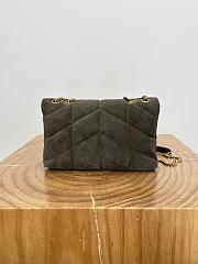 Okify YSL LouLou Puffer Bag Dark Gray Suede 23x15.5x8.5cm - 6