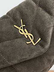 Okify YSL LouLou Puffer Bag Dark Gray Suede 23x15.5x8.5cm - 5