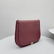Okify Celine Soft Triomphe Besace Bag In Red Supple Shiny Lambskin 32x27x7cm - 3