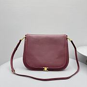 Okify Celine Soft Triomphe Besace Bag In Red Supple Shiny Lambskin 32x27x7cm - 1