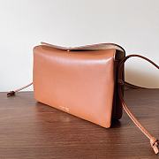 Okify Celine Trio Flap Bag Brown Lambskin 22x14x4cm - 5