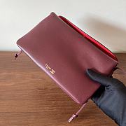 Okify Celine Trio Flap Bag Red Lambskin 22x14x4cm - 3