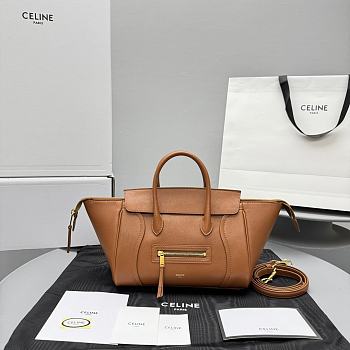 Okify Celine New Luggage Bag Brown Lambskin 37x20x12cm