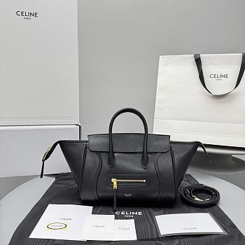 Okify Celine New Luggage Bag Black Lambskin 37x20x12cm