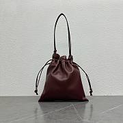 Okify Celine Crystal Pouch Bag Dark Burgundy Lambskin 31x28cm - 2