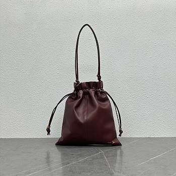 Okify Celine Crystal Pouch Bag Dark Burgundy Lambskin 31x28cm