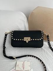 Okify Valentino Garavani Rockstud Bag Black Grained Calfskin 24x12x6cm - 1