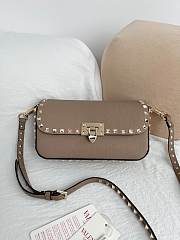 Okify Valentino Garavani Rockstud Bag Gray Grained Calfskin 24x12x6cm - 1