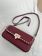 Okify Valentino Vlogo Signature Bag In Red Burgundy Calfskin 21.5x13x3cm - 6