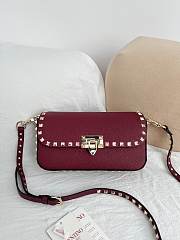 Okify Valentino Vlogo Signature Bag In Red Burgundy Calfskin 21.5x13x3cm - 1