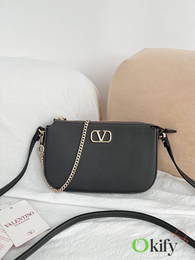 Okify Valentino Vlogo Signature Bag In Gray Calfskin 21.5x13x3cm - 1