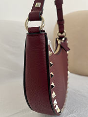 Okify Valentino Mini Rockstud Hobo Bag Red 20x12x4cm - 5
