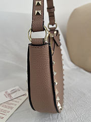 Okify Valentino Mini Rockstud Hobo Bag Beige 20x12x4cm - 5