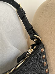 Okify Valentino Mini Rockstud Hobo Bag Black 20x12x4cm - 2
