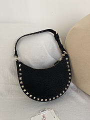 Okify Valentino Mini Rockstud Hobo Bag Black 20x12x4cm - 1