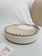 Okify Valentino Mini Rockstud Hobo Bag White 20x12x4cm - 3