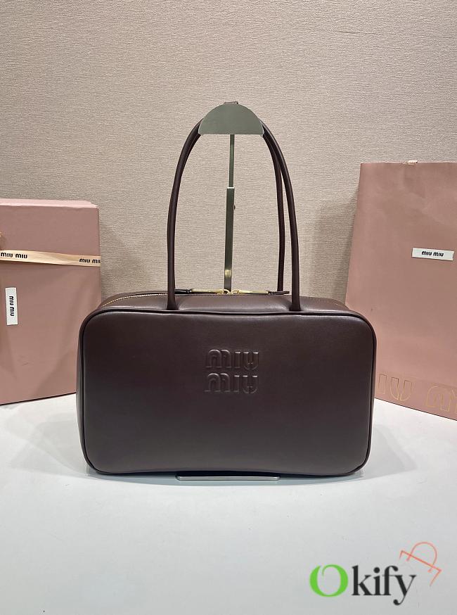 Okify MiuMiu Beau Bag Dark Brown 34x23x10cm - 1