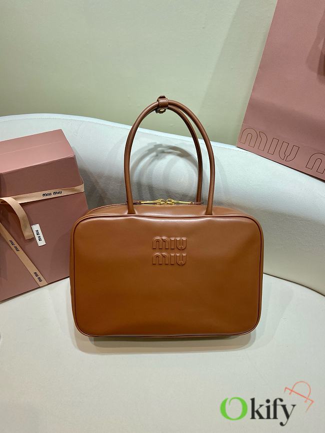 Okify MiuMiu Beau Bag Brown 34x23x10cm - 1